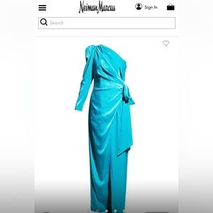 Aidan Mattox Vibrant Blue One-Shoulder Dress